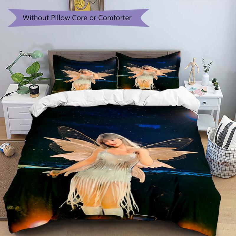 Taylor Swift Lover Album Artwork Bedding Set,Breathable Duvet Cover with Pillowcases,Soft Bed Linen for Bedroom Home Decoration,Perfect Festival Birth