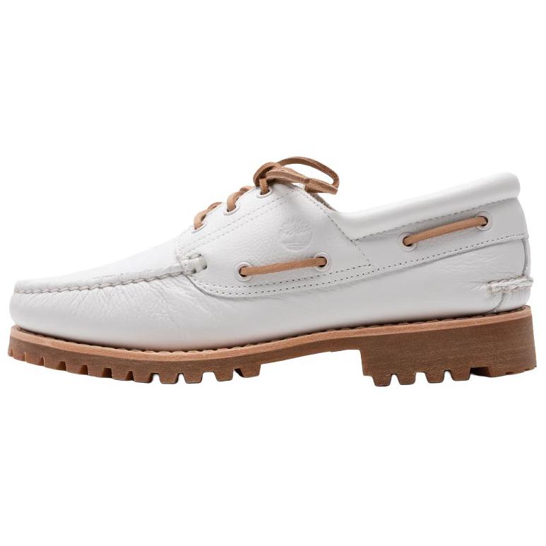 Timberland Authentics Series Leather Comfort Shock Absorption Slip Resistant Low Top Casual Shoes Men Sneakers White A4149EM2