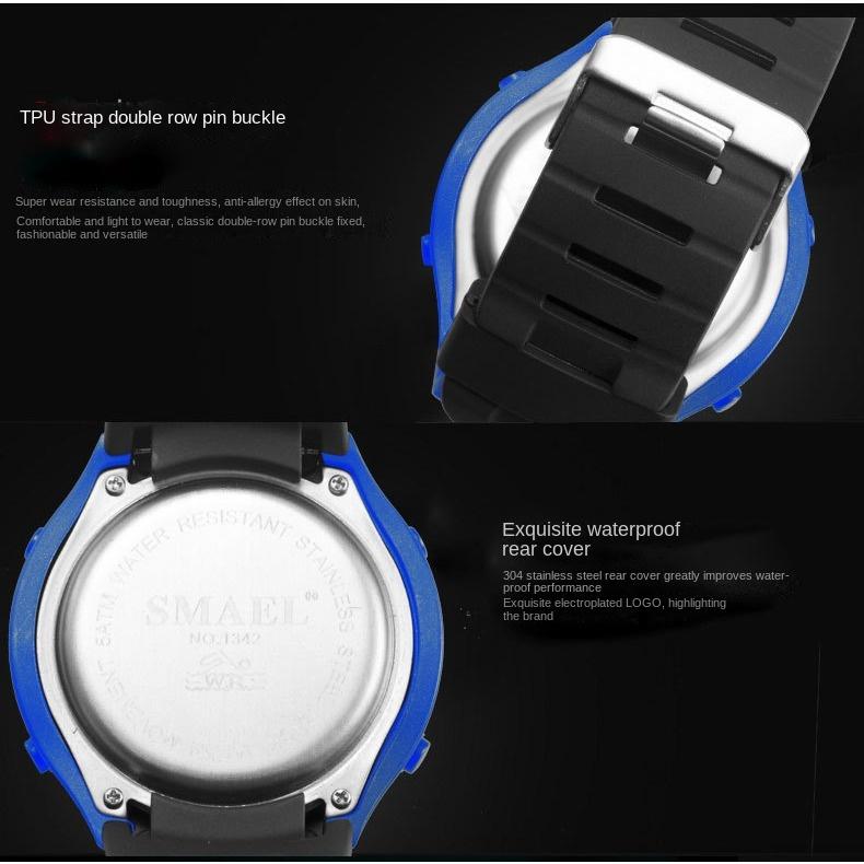SMAEL on The Hour Многофункциональные спортивные часы на открытом воздухе Светящиеся в темноте модные трендовые мужские часы