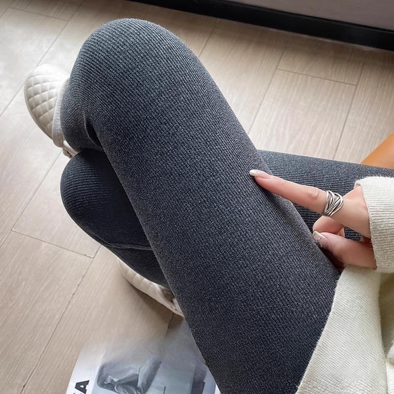 Женская верхняя одежда на осень и зиму, очень толстые брюки с высокой талией из овечьей шерсти, большого размера, эластичные, тонкие, теплые, хлопковые.