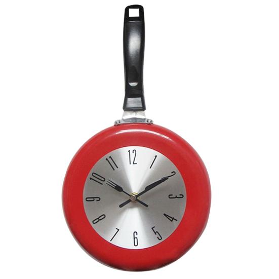 8 Inch Pan Shape Round Analog Wall Clock Living Room Bedroom Bar Decor Gift