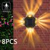 8PCS Solar Wall Lamp Outdoor Waterproof Solar Lights Outdoor Solar Led Lights Outdoor Lamp for Garden Street Landscape Balcony Decor