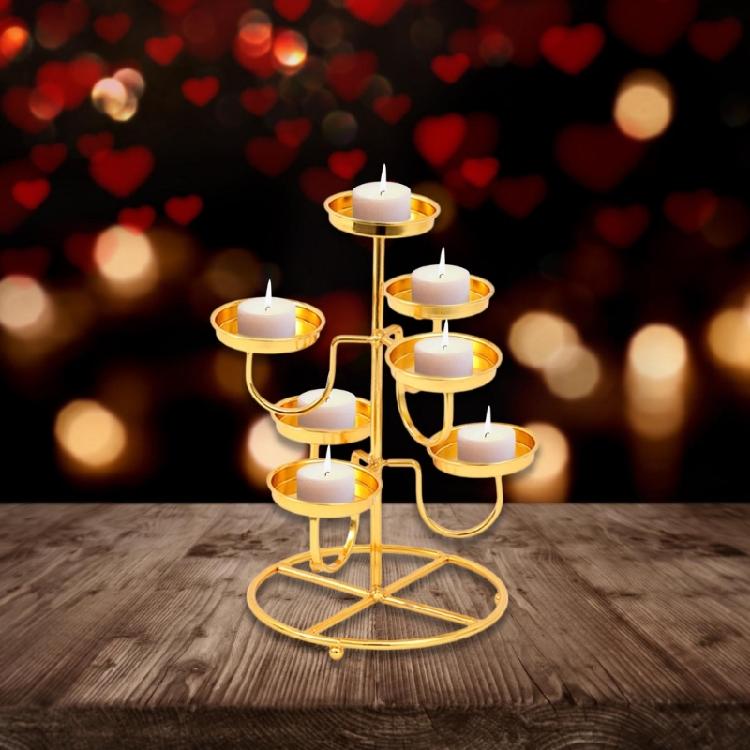 Metal Candle Stand Decorative Candlesticks 7 Butter Candle Lamp Holder Decoratio
