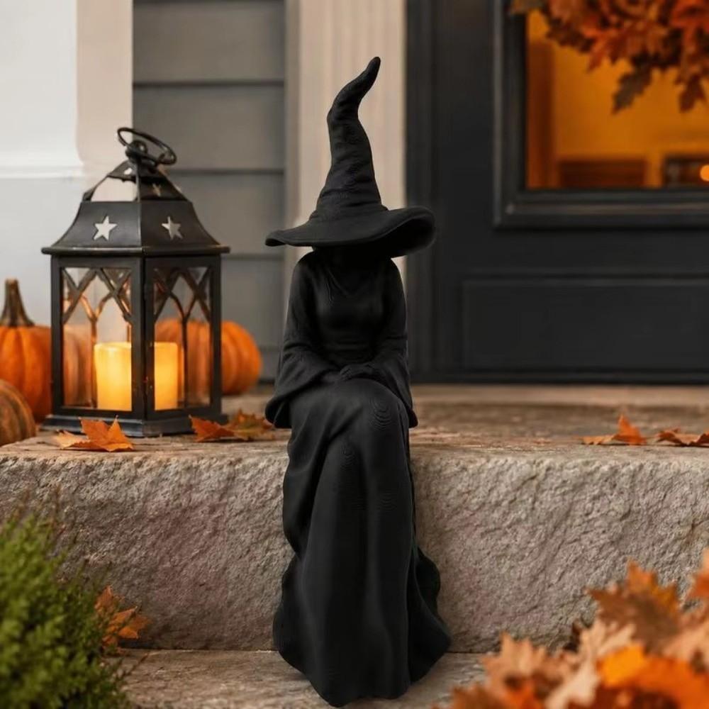 3D Printed Vintage Faceless Witch Sculpture Plastic Mystery Witch Ornament Bookshelf