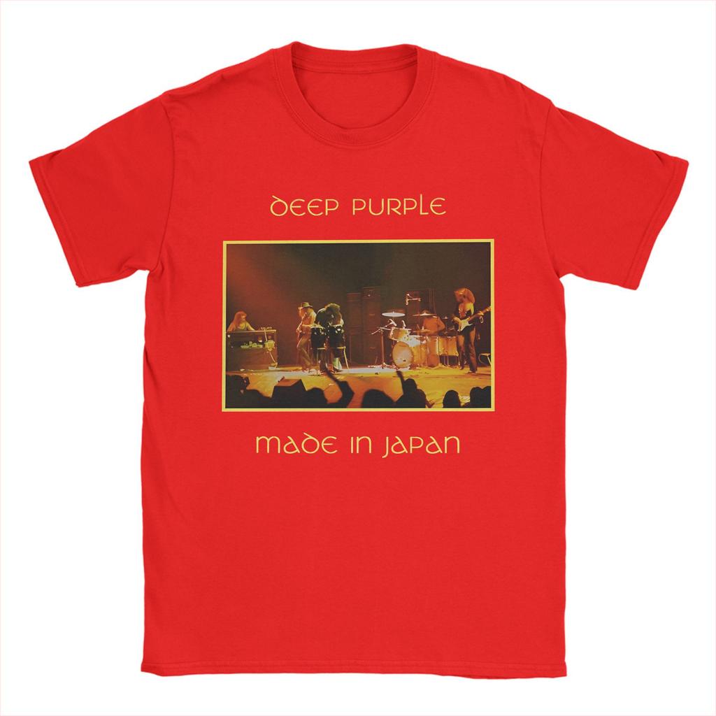 Мужская футболка рок-группы Deep Purple Сделано в Японии Хлопковая одежда Винтажная футболка с коротким рукавом и круглым вырезом Летняя футболка