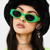 New Vintage Cat Eye Sunglasses Small Frame Retro Sunglasses Color Contrast Protection Eyewear Fashion Trendy Streetwear Eyewear
