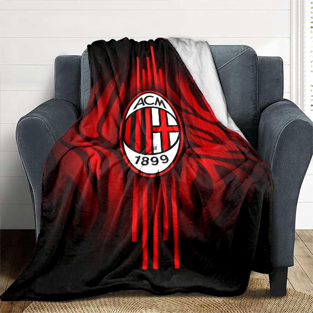 AC Milan Print Flannel Blanket High Quality Warm Comfortable Cover for All Seasons Perfect for Gifts Home Decor