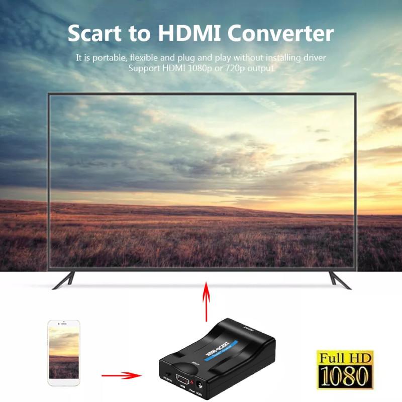 Конвертер HDMI в SCART высокой четкости для кристально чистого видео качества 1080p и универсальной совместимости