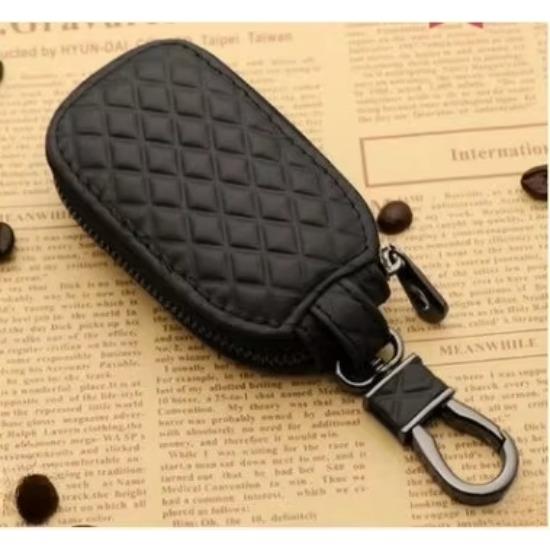 Car Keychain Covers Men Key Holder Genuine Leather Car Key Wallets Housekeeper Keys Organizer Zipper Case Bag Pouch