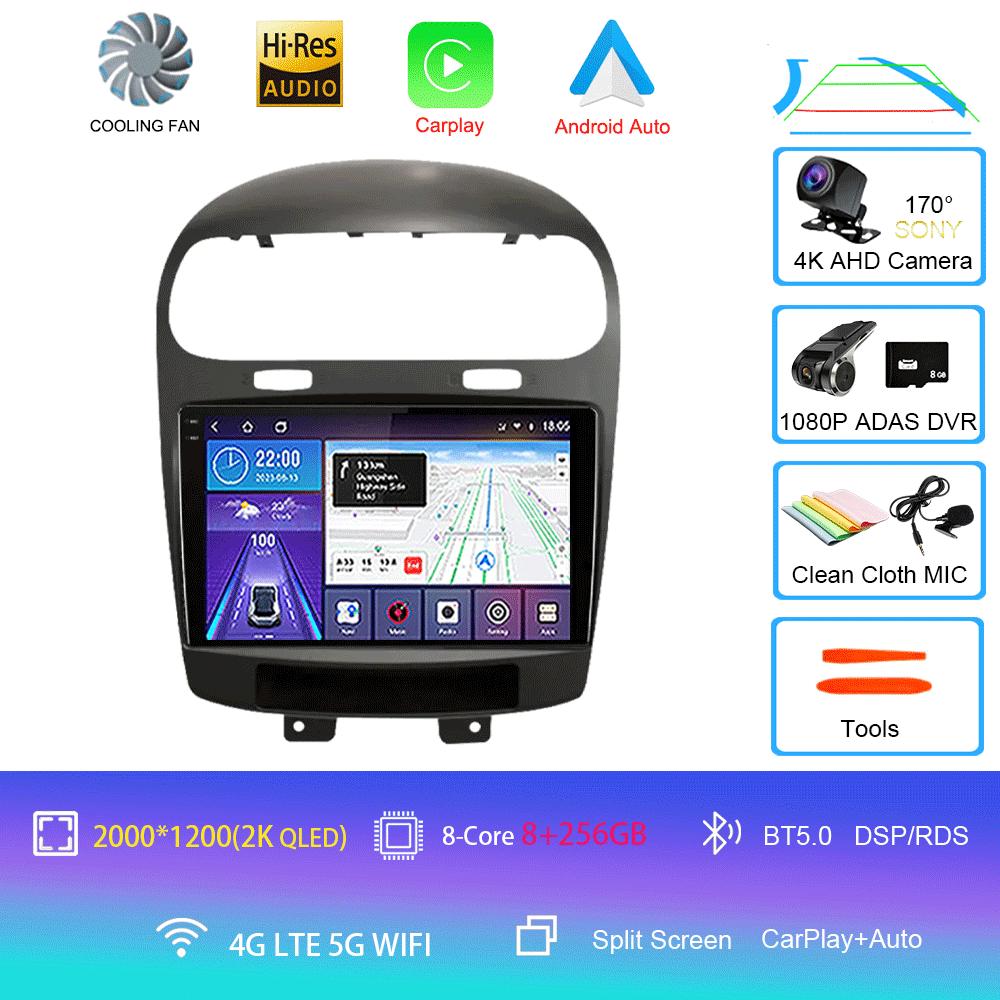 Для Dodge Journey Fiat Leap 2012-2020Автомобильное радио Навигация GPS Навигация Мультимедийный проигрыватель Android 14 2 Din Carplay WIFI+4G