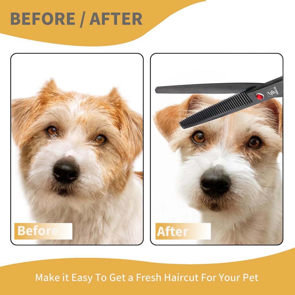 SANGELAR 6,5-дюймовые цветные ножницы для стрижки домашних животных, филировочные ножницы для ухода за домашними животными, ножницы для собак, профессиональные ножницы для филировки волос Тедди животных