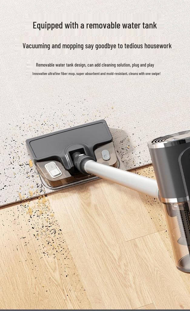 High Power Cordless Handheld Vacuum: Strong Suction, Mop Integrated, Ideal for Cat Hair Removal