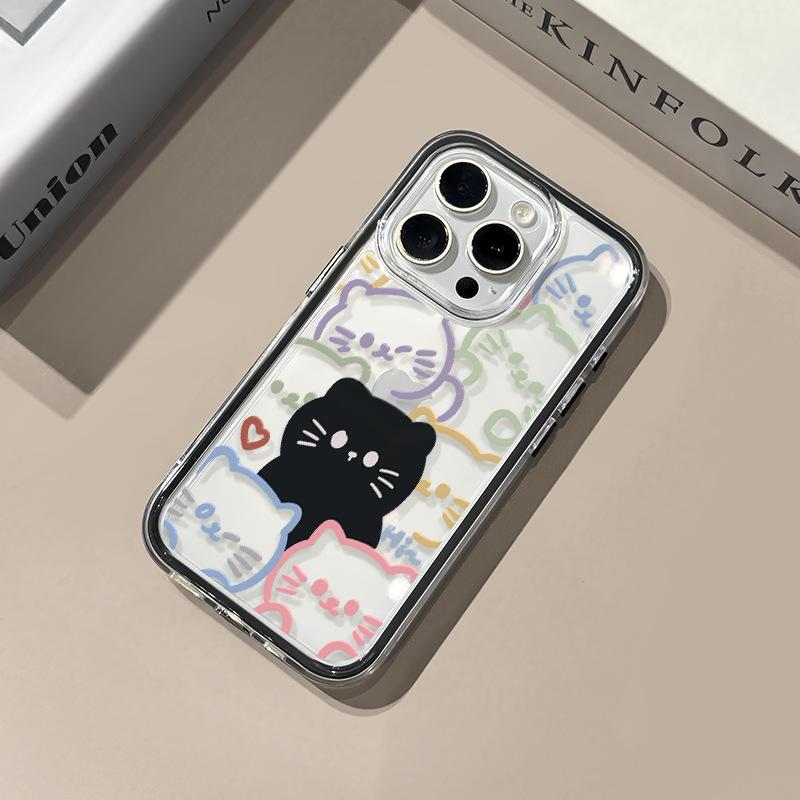 Линия Черная кошка для IPhone17ProMax для Чехла на телефон Apple 16/14/1 3/12 Всесторонний Мягкий чехол