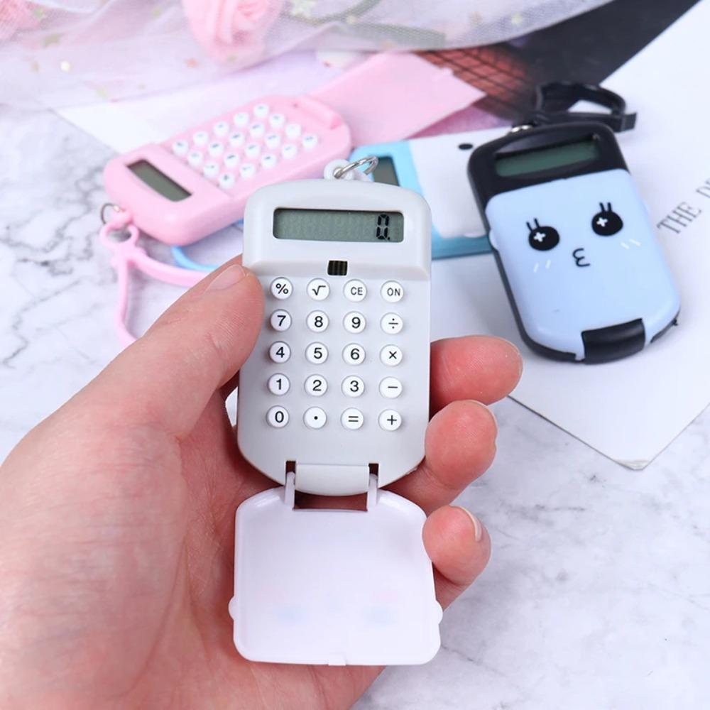 Mini Cartoon Calculator Pendant Cute Keychain Calculator Practical Portable Digits Display