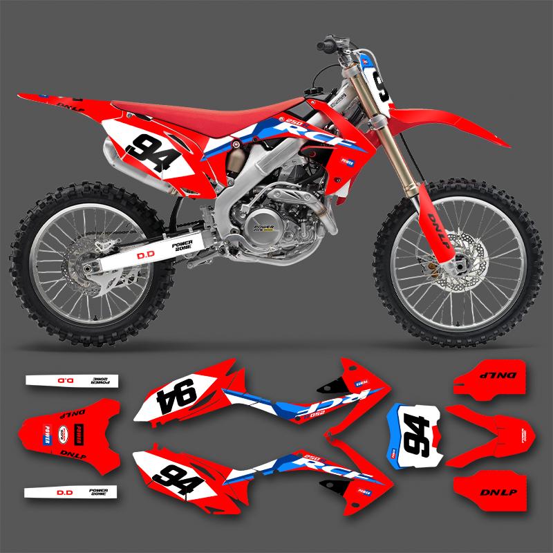 Powerzone For HONDA CRF450 CRF450R 2009 2010 2011 2012 CRF250 CRF250R 2023 2012 -2010 Motorcycle Graphics Decal Stickers Kits
