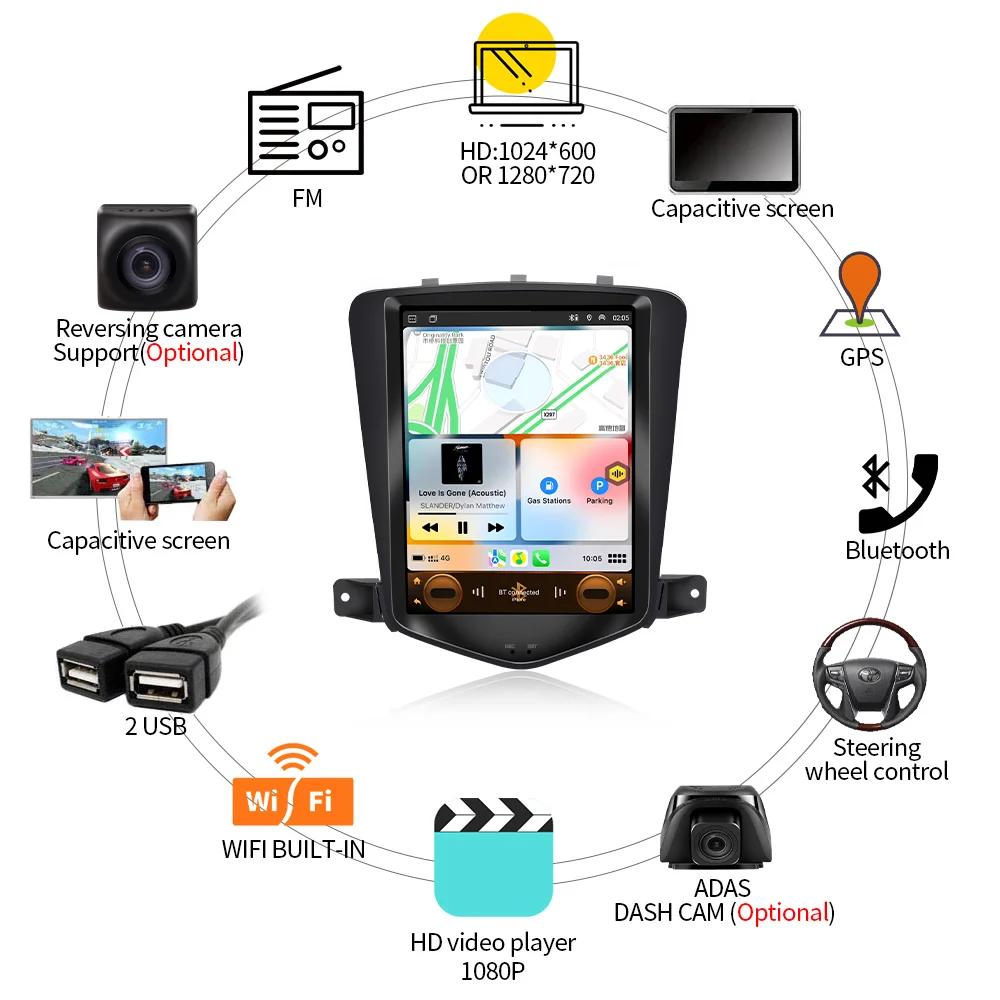 JIUYIN для Chevrolet Cruze 2008-2012 Carplay Android 12 автомобильный радиоприемник мультимедиа видеоплеер навигация головное устройство стерео 2Din аудио