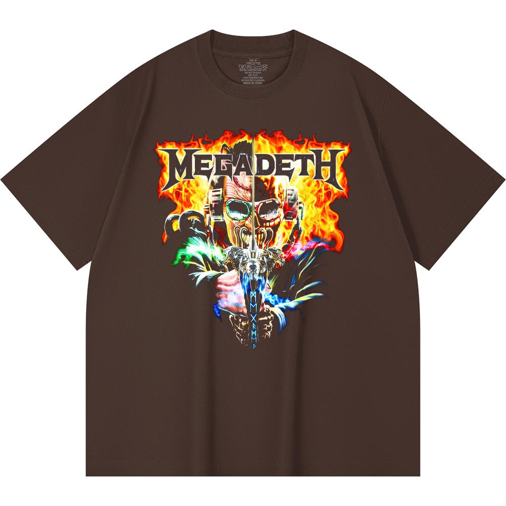 Хлопковая футболка плотностью 230 г/м² 100% Хлопок Heavy Metal Футболка с принтом рок-группы Популярная музыка Унисекс Тяжелая хлопковая футболка