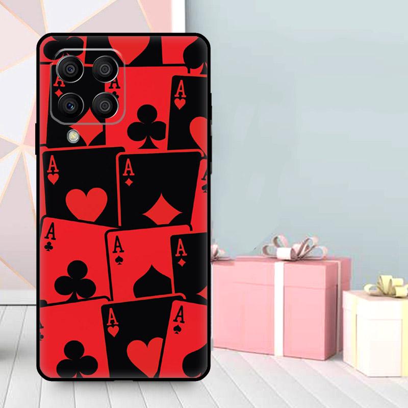 КАЗИНО ИГРАЛЬНЫЕ КАРТЫ Чехол Для Samsung Galaxy M56 M52 M32 M53 M16 M11 M21 M31 M35 M12 M13 M14 M15 M36 M55 M34 M54
