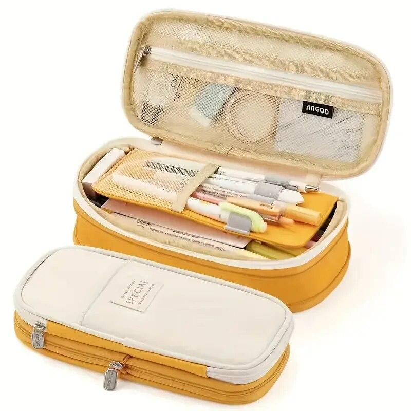 Милый складной пенал большой емкости, сумка для карандашей, держатель для ручек, канцелярские принадлежности, органайзер для стола, каваи, школьные принадлежности для студентов