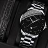 2pcs/set NOTIONR Business Men's Stainless Steel Wristwatches, Fashion Luminous Calendar Quartz Watch,Men's Gift Options