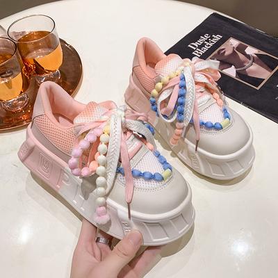 Туфли на толстой подошве женские весна/лето 2024 новые повседневные спортивные туфли Big Head Bread женские дизайнерские кроссовки средние (3см-5см)