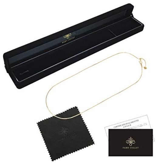 Pink Gold 18K Venetian 45cm [Fairy Carret] Necklace, Gold, Chain, (Heart-Shaped Adjuster, 0.8mm Width, Approx. 2g)