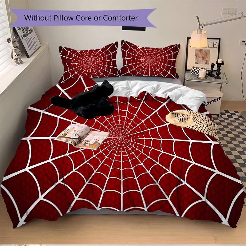 Spider Web Print 3Pcs Bedding Setduvet Cover With 2 Bedropillowcase Home Birthday Gift