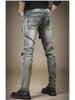 2024 Мужские свободные потертые синие рваные прямые джинсы - Весна/Осень Повседневная универсальная одежда