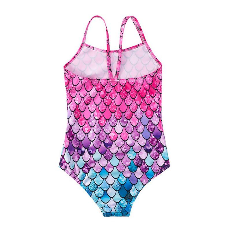 Детский цельный купальник-бикини для девочек, красочный купальник на бретельках с мультяшным принтом, милый боди, пляжная одежда