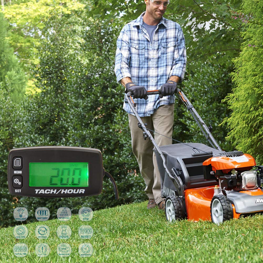 Цифровой тахометр Тахометр для двигателя мотоцикла Выглядит простым в установке и очень универсальным Может использоваться для промышленных двигателей, таких как газонокосилки