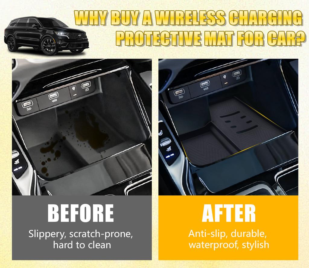 Для Kia Sorento 2025-2025 Беспроводная зарядная панель Автомобильные аксессуары для интерьера Автомобильный телефон Нескользящий коврик для зарядки Силиконовая защитная накладка