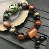 Натуральный тибетский браслет Дзи, очаровательные агатовые нити, ручные струны, браслеты в китайском стиле, ретро-браслеты, мужские аксессуары