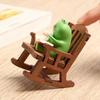 Frog Rocking Chair Cute Handmade Ornament Home Desktop Cute Granule Car DIY Trendy Play Resin Small Pendulum Arts and Crafts