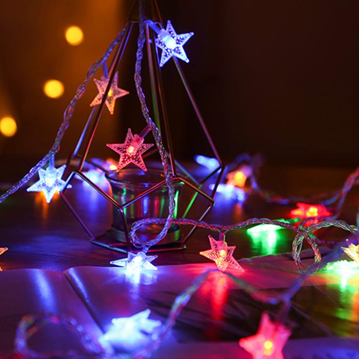 USB/батарейное питание Звездные гирлянды Светодиодные гирлянды Рождественская гирлянда для террасы Домашняя вечеринка Свадебные украшения Огни