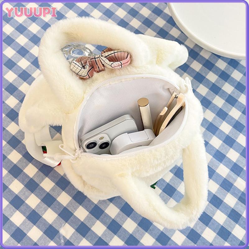 Новый плюшевый рюкзак в виде котенка-кролика, мягкая игрушка-кролик с персиком, кошка с авокадо, портативная наплечная сумка, подарки на день рождения для девочки