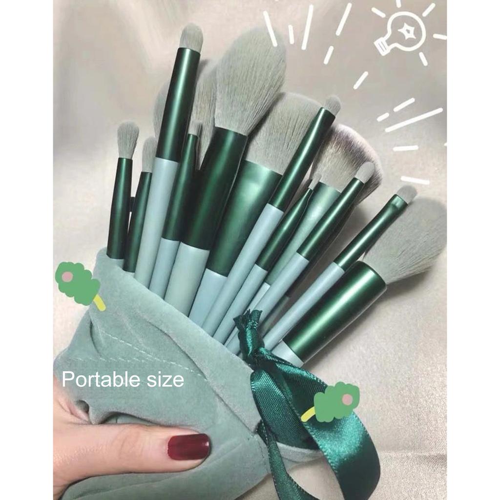 Набор из 13 кистей для макияжа с сумкой для хранения для тональной основы, рассыпчатой пудры, румян, консилера, теней для век, бровей, косметические кисти