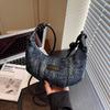 2025 осень деним новая изысканная сумка подмышку из телячьей кожи модная универсальная сумка через плечо для通勤