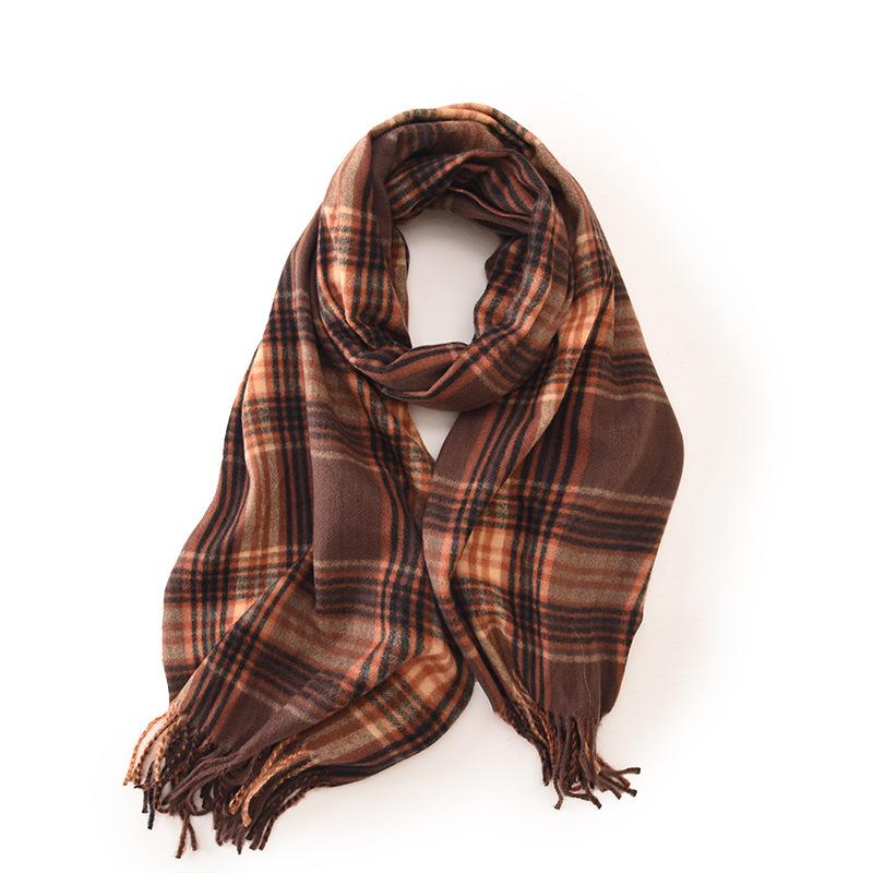 Thick Winter Warm Scarf New Women Plaid Design Pashmina Shawls Cashmere Shawl Lady Wrap Tassel Scarves Knitted