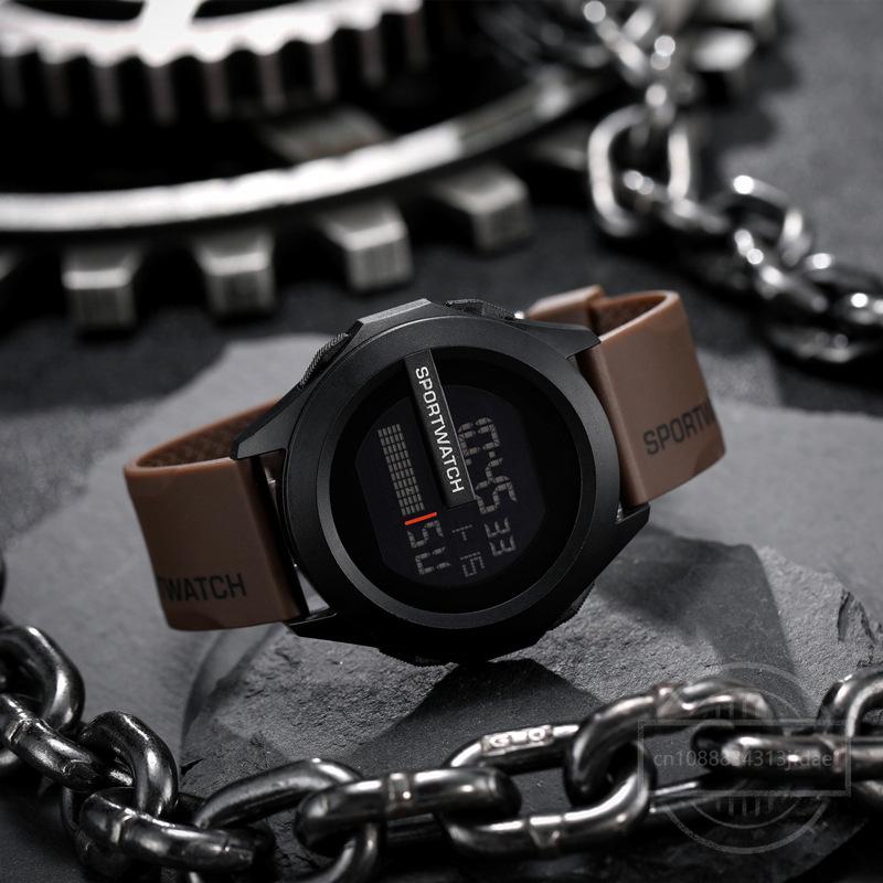 Мужские спортивные светодиодные часы Топ бренд Мужские цифровые часы Многофункциональные резиновые Мужские Фитнес-атлет Хронометраж Электронные часы