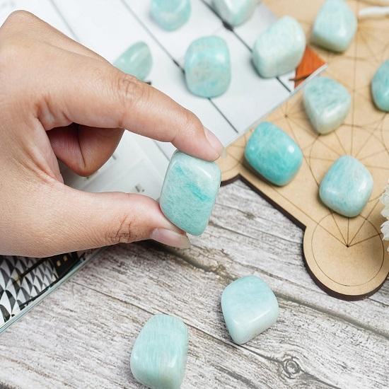 Amazonite Stones Reiki Chakra Healing Decorative Pebbles, Jewelry Stone, Vase Fillers,