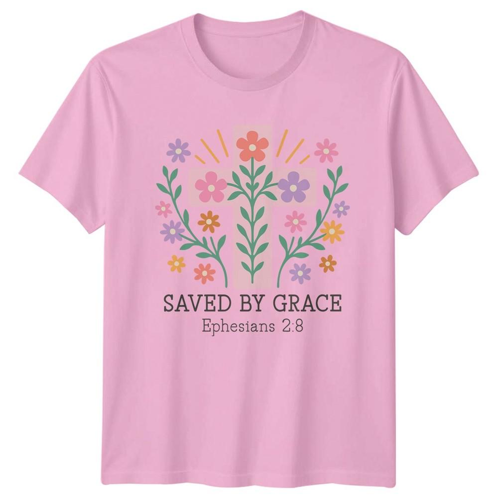 Saved By Grace Ephesians 28 Unisexs TShirt Scripture Faith Gift For Her