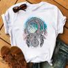 Maycaur Women Summer Short Sleeve Dreamcatcher Feather  3D Print Lady T-shirts Top T Shirt  Tee T-Shirt