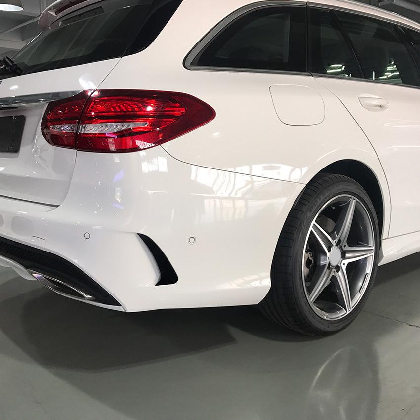 AM-Спойлер боковой накладка заднего бампера Для Mercedes Для Benz C-Class Универсал S205 C180 C200 Для AMG Черный