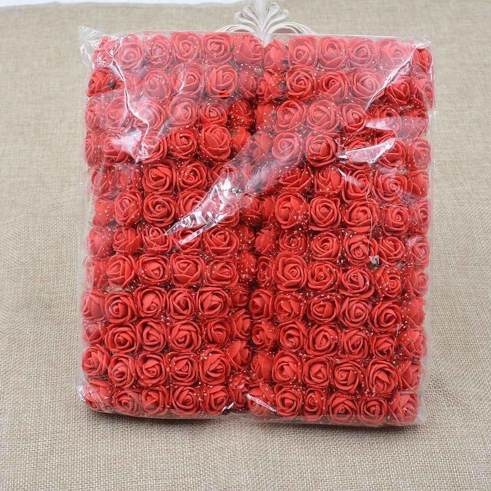 72 шт./лот ПЭ розы цветы кружево пена цветок букет сплошной цвет Diy венок ремесло искусственные цветы JM08 ARI