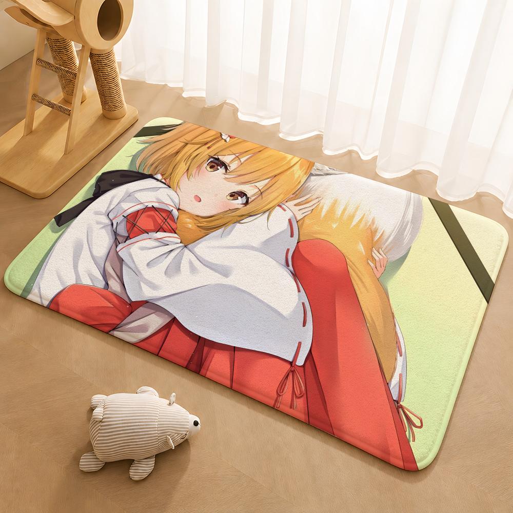 The Helpful Fox Senko San Cartoon Floor Mat Floor Mat Soft Flannel Non-Slip Door  Rug for Living Room