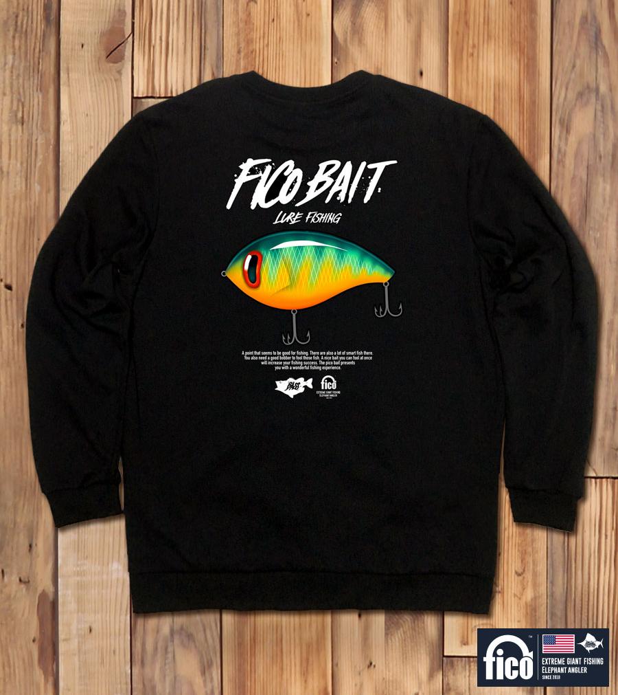 DOLDOL Fico-Mtm-84 Extreme Fishing Brand Fico Character Graphic Sweatshirt Long Sleeve