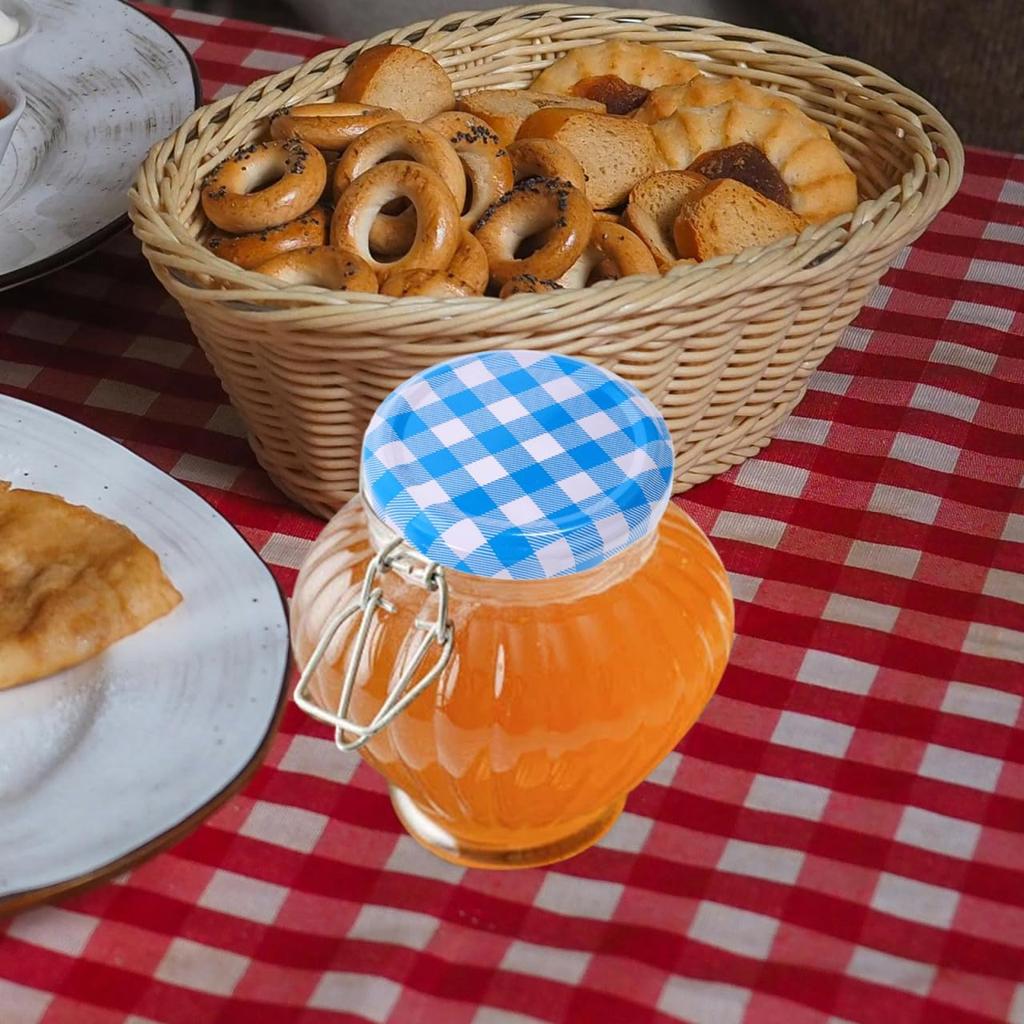 Alipis 50 шт. Небесно-голубые крышки из жести для банок, Герметичные уплотнительные крышки для джема, солений и многого другого, Многоразовые и железные крышки для банок для консервирования, 2,59 дюйма