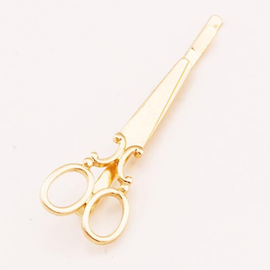 Женские модные креативные ножницы, заколка для волос золотого цвета, аксессуар для волос, заколка