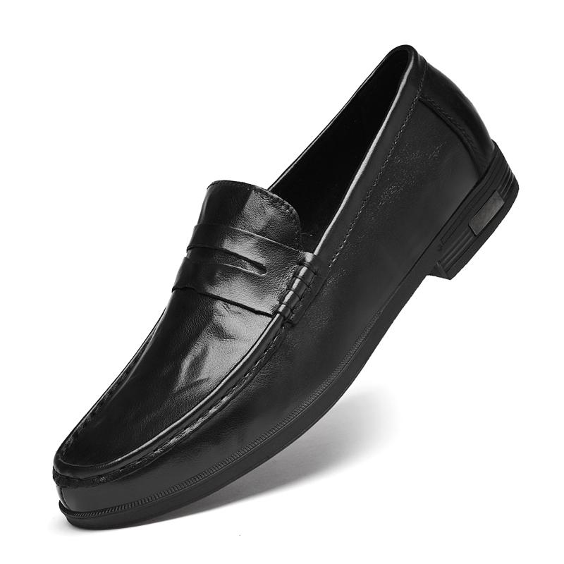 Fashion High Quality Brand Men's Genuine Leather Casual Shoes Classic Brown Men's Business Formal Shoes Soft Soled Comfortable Loafers