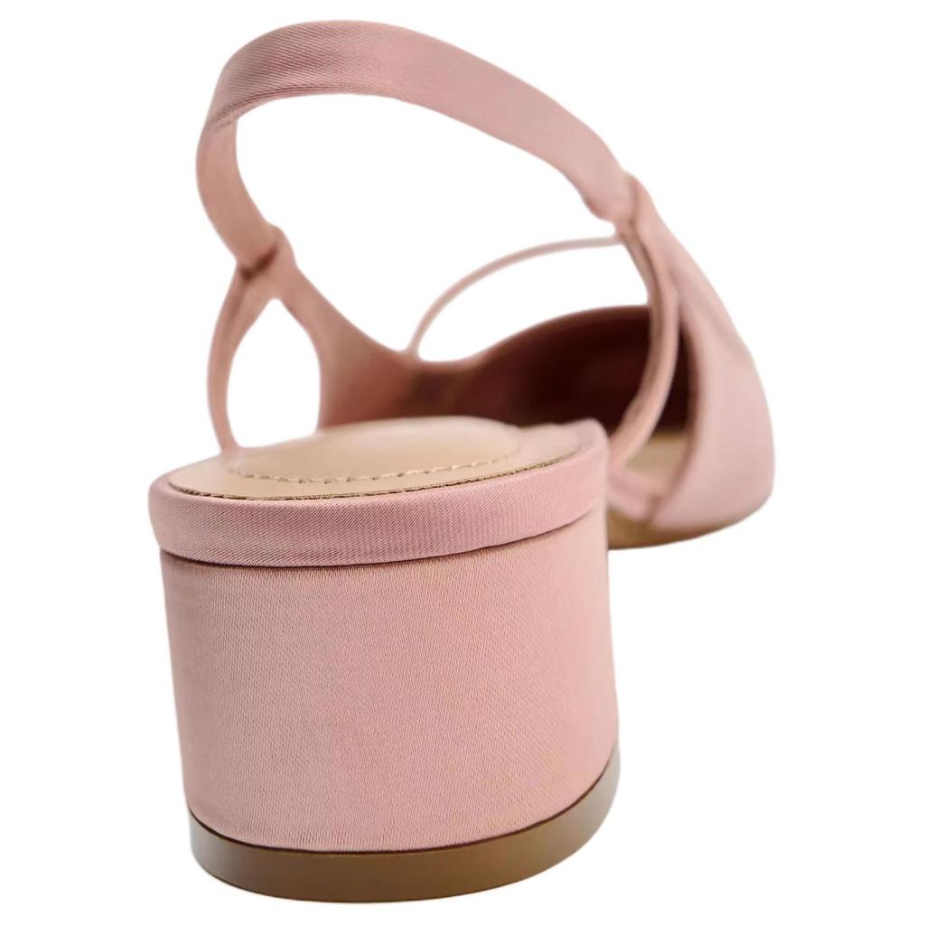 Zara Новогодняя коллекция Удобные Элегантные Массивные Каблуки 3,5 см Женские Каблуки Розовые 11831410